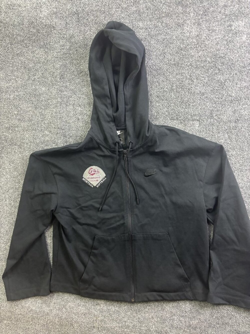 Montana Grizzlies Sweatshirt Womens S Black NCAA‎ Softball Nike Full Zip Hoodie